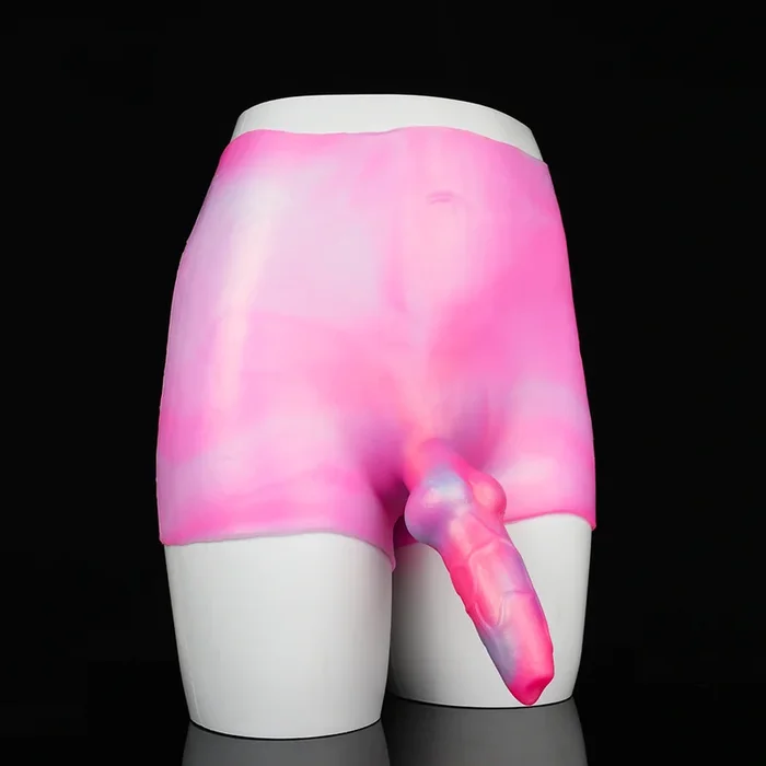 High-Waisted Strap-On Dildo Pants – Knotted Purple Dildos Sex Toys for Women Lesbian