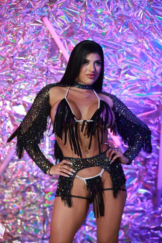 Holographic Sequin Cowgirl Fringe Outfit by Playthings Miami