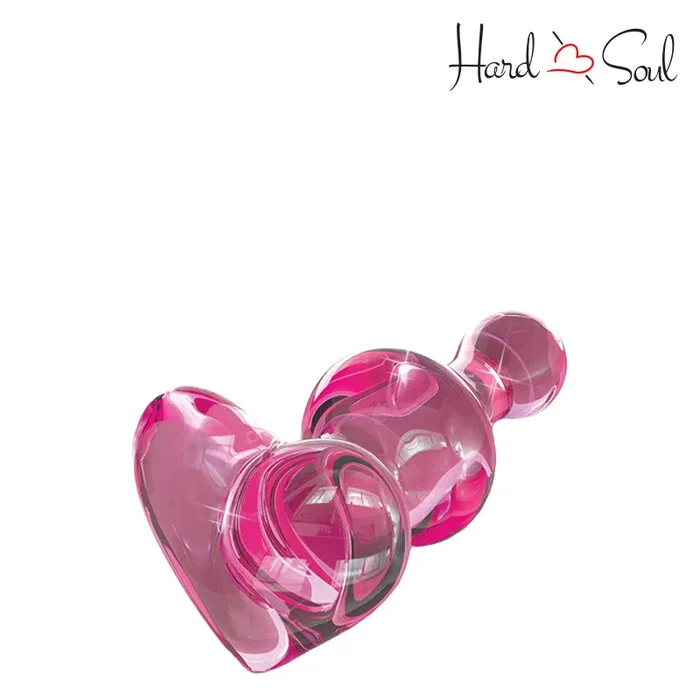 Icicles No 75 Beaded Heart Shaped Glass Anal Plug Pink