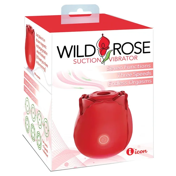 Icon Brands – Wild Rose Rechargeable Silicone Suction Vibrator