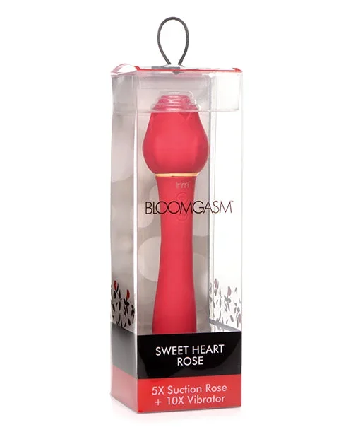 Inmi Bloomgasm Sweet Heart Rose 5X Suction & 10X Vibrator – Red