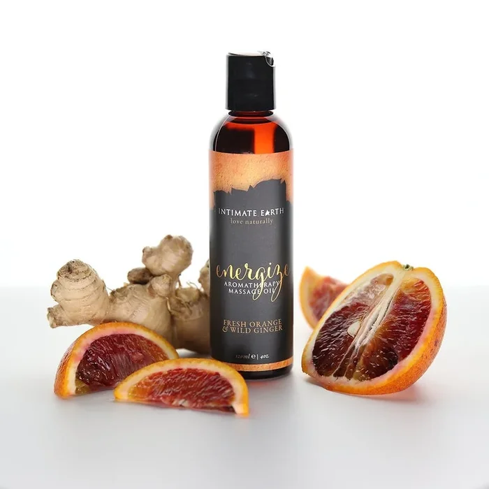 Intimate Earth | Energize Massage Oil – Fresh Orange & Ginger