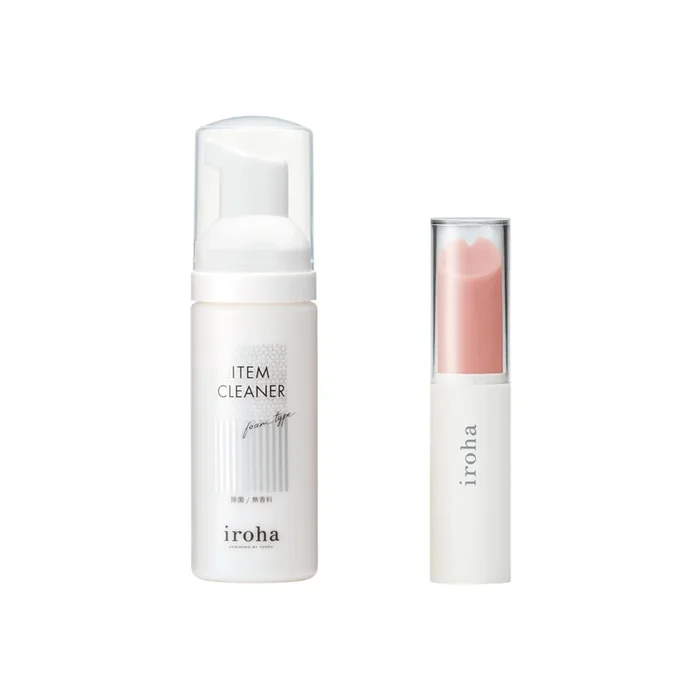 iroha stick – light pink × white & ITEM CLEANER bundle