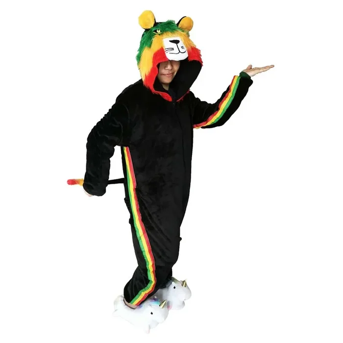 Jammies For Parties Rasta Lion Adult Unisex Animal Onesie Pajamas