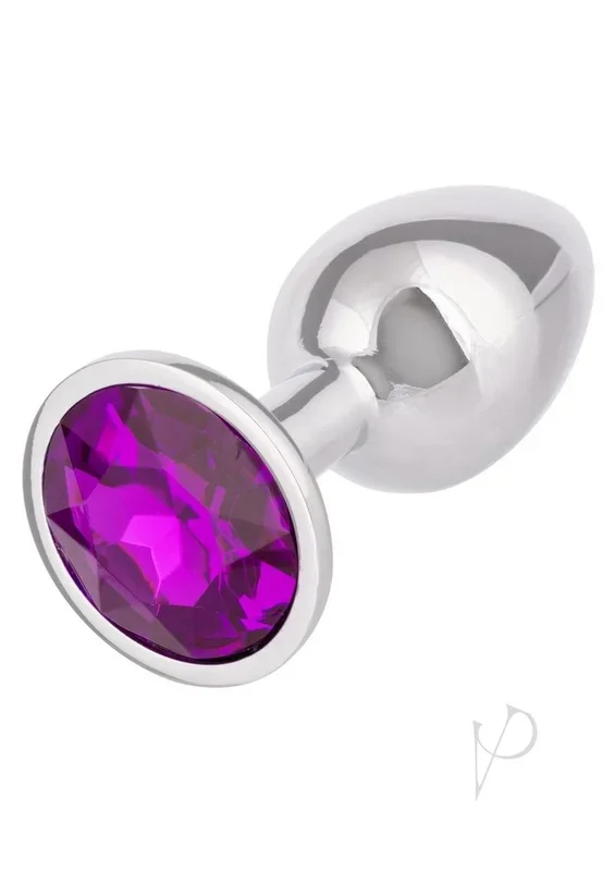 Jewel Amethyst Aluminum Anal Plug