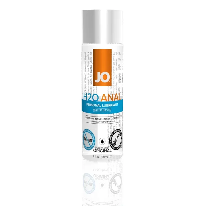 JO Anal H2O Water-Based Lubricant – Premium Viscosity, Effortless Cleanup, 2.5-8 oz