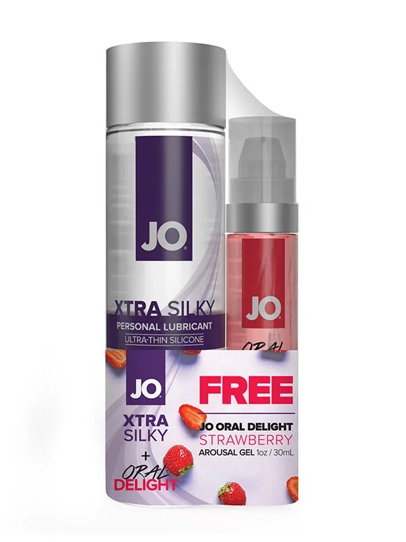 JO Xtra Silky Silicone 4 floz 120 mL + GWP JO Oral Delight – Strawberry 1 floz 30 mL