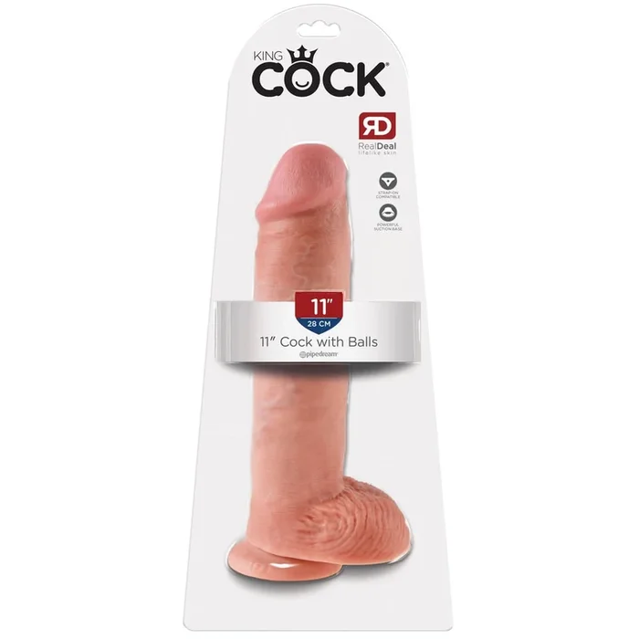 King Cock 11″ Cock with Balls – Light