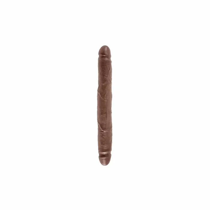 King Cock 12 Inch Slim Double Ended Realistic Dildo-Brown