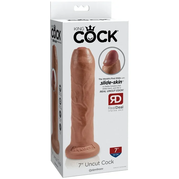 King Cock 7″ Uncut Cock – Tan