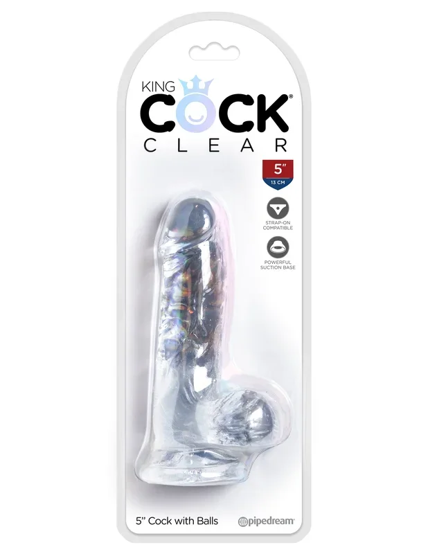 King Cock Clear 5″ Cock With Balls