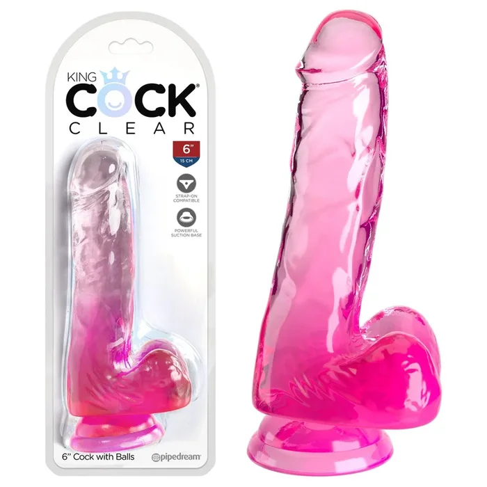 King Cock Clear 6” Cock with Balls –