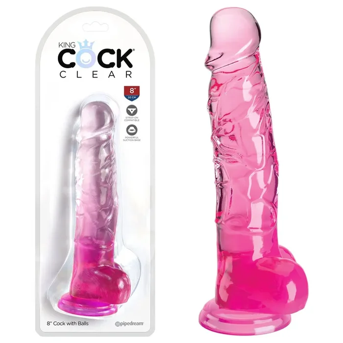 King Cock Clear 8” Cock with Balls –
