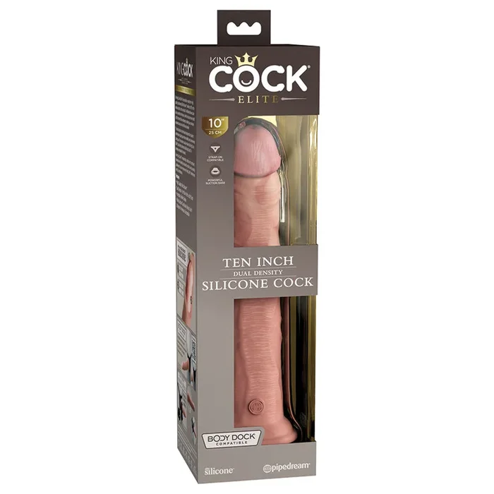 King Cock Elite 10″ Silicone Dual Density Cock – Light