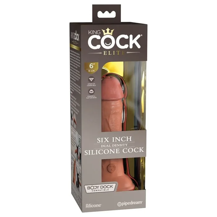 King Cock Elite 6” Dual Density Cock – Tan