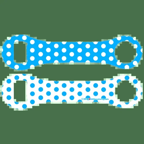 Kolorcoat™ Dog Bone Bottle Opener – Blue and White Polka Dots