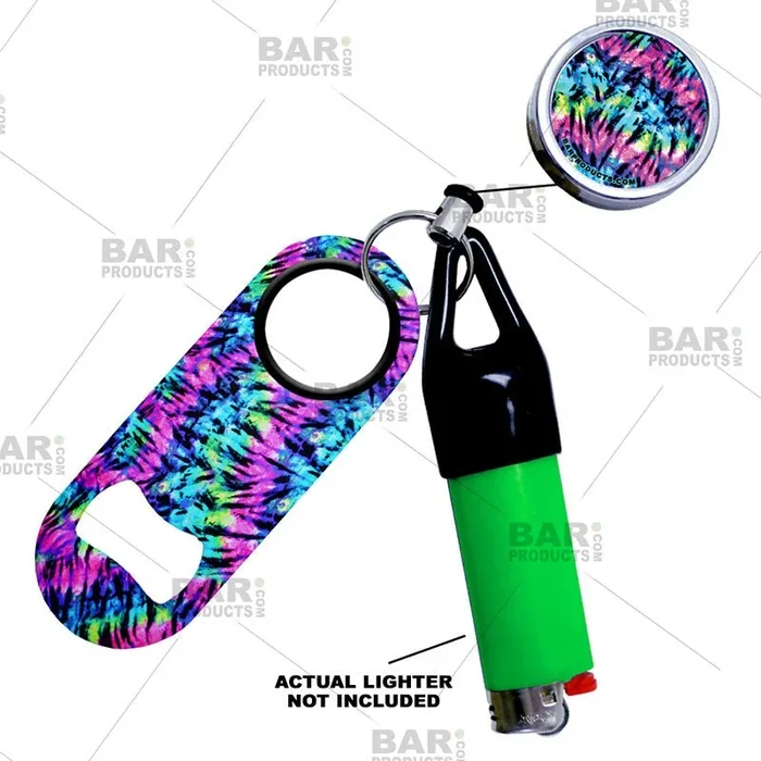 Kolorcoat™ Mini Opener, Reel and Lighter Leash® Clug SET – Tie Dye