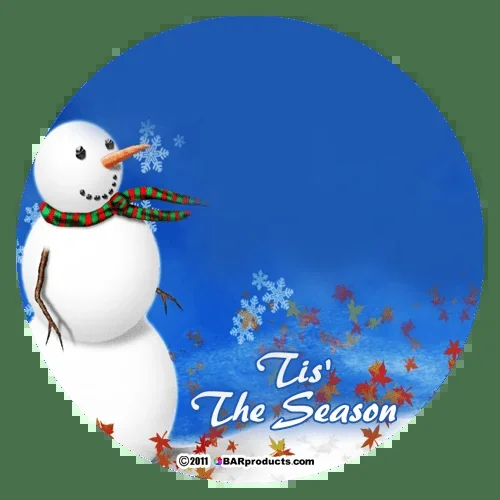 Kolorcoat™ Round Foam Coasters (4 Pack) – Snowman