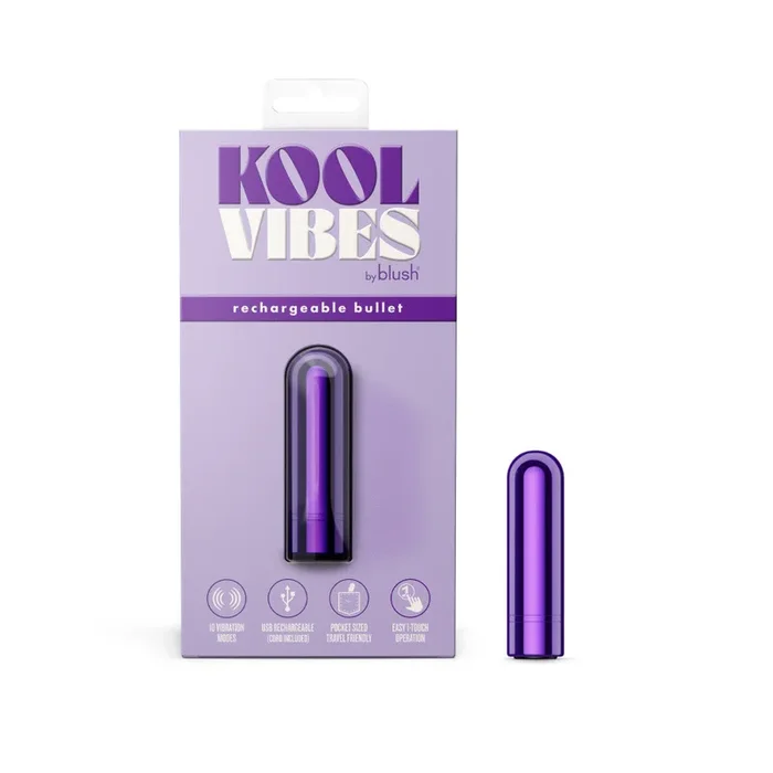 Kool Vibes – Rechargeable Mini Bullet – Grape – 6.4 cm USB Rechargeable Bullet
