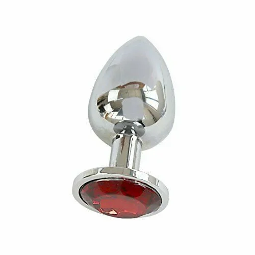 LARGE Mystery RED Metal Butt Plug Anal Jewel 9 cm