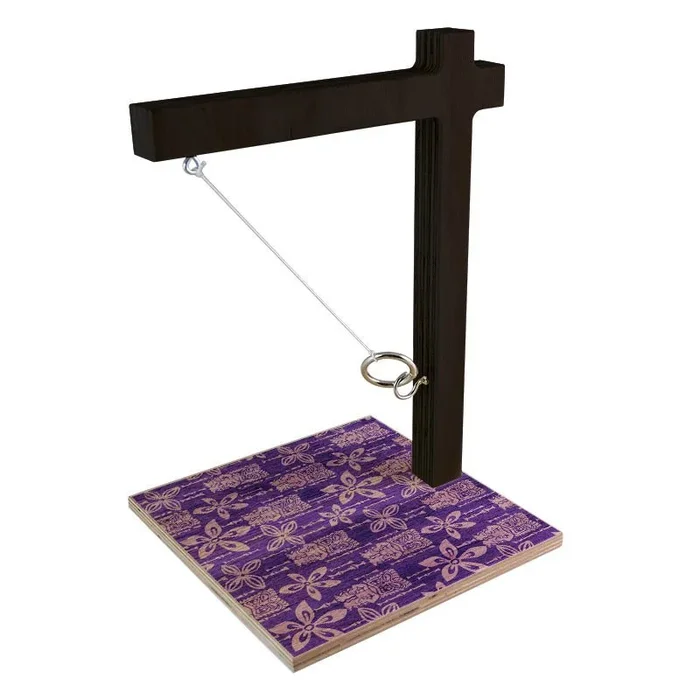 Large Tabletop Ring Toss Game – Tiki Purple