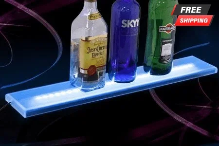 LED Liquor Bottle Shelf – 1 Tier – 24″