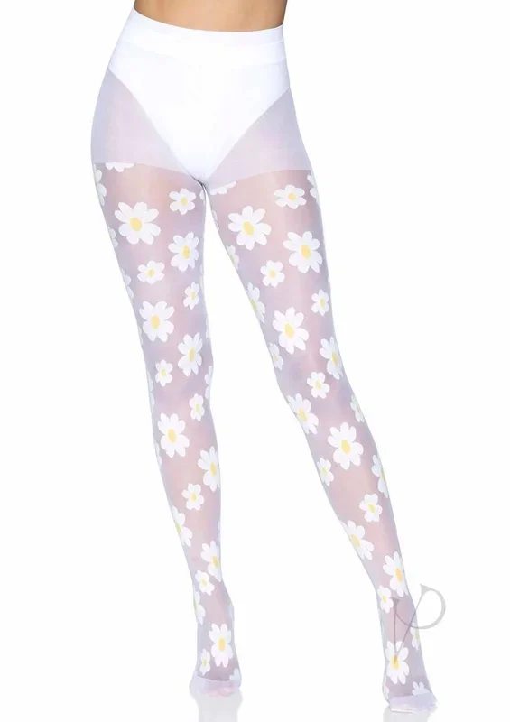 Leg Avenue Daisy Nylon Sheer Sexy Tights White