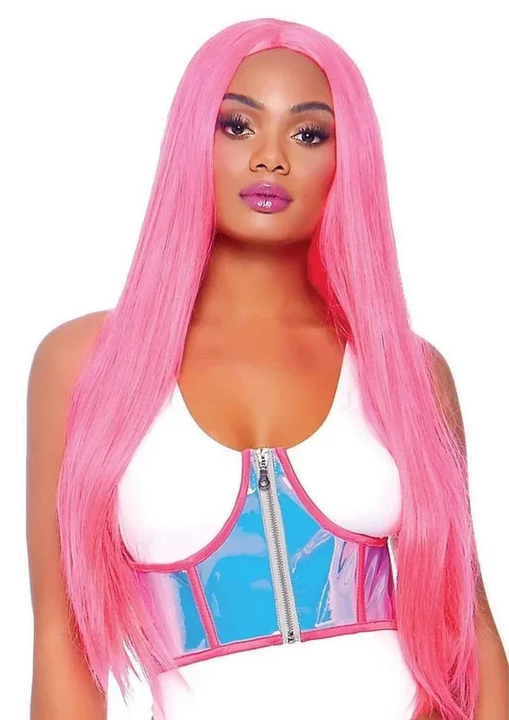 Leg Avenue Holographic Vinyl Zipper Front Under Bust Cincher