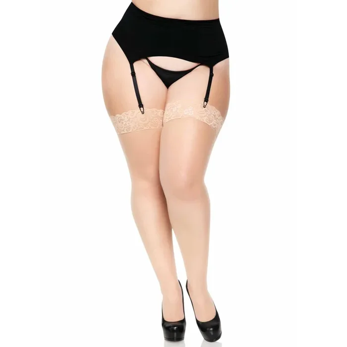 Leg Avenue Sheer Back Seam Hold-Up Stockings – Curvy