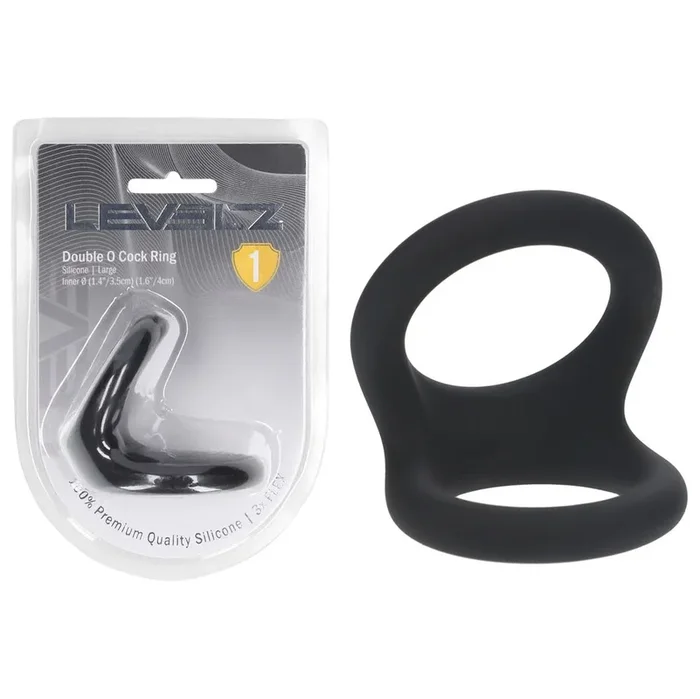 LEVELZ Double O Silicone Cock Ring – L – Black – Black Cock & Balls Rings