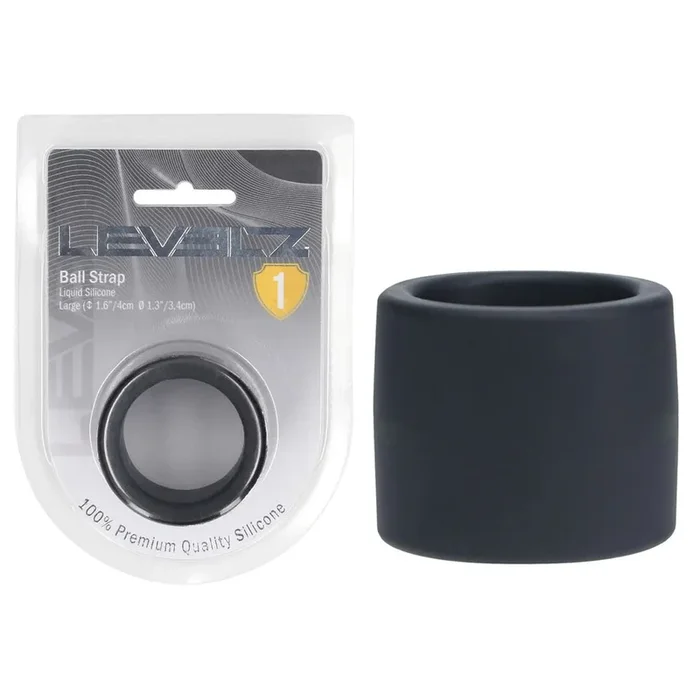 LEVELZ Liquid Silicone Ball Strap – L – Black – Black Ball Strap