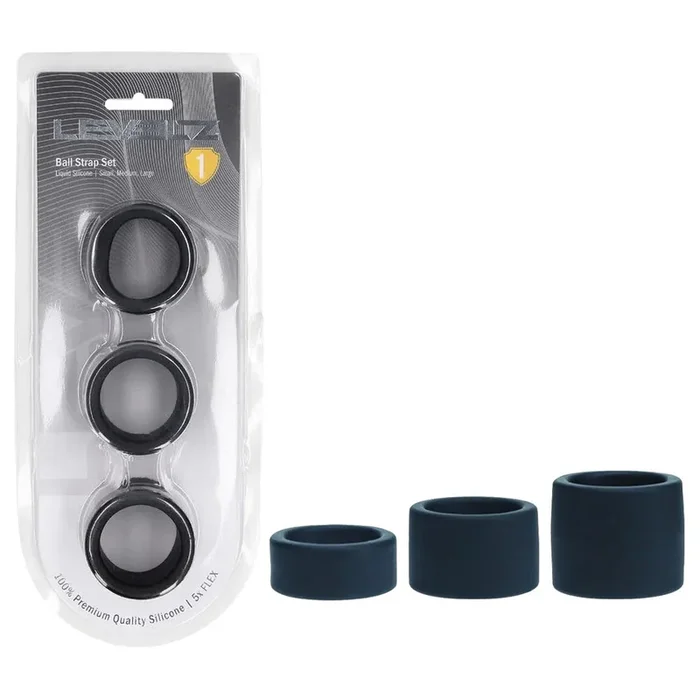LEVELZ Liquid Silicone Ball Strap Set of 3 – Black – Black Ball Stretchers – Set of 3 Sizes