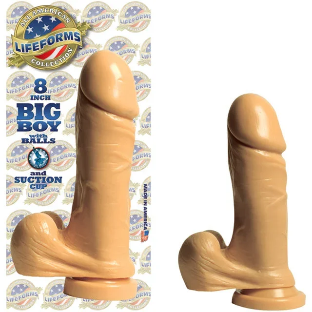LifeForms Big Boy Dong With Balls & Suction Base 8in. (White)