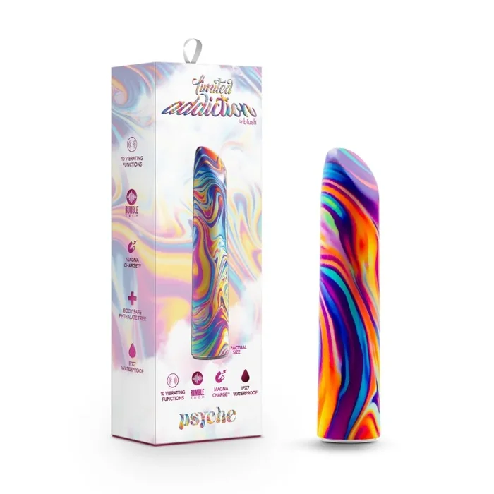 Limited Addiction Psyche – Power Vibe – Rainbow 10.2 cm USB Rechargeable Bulet