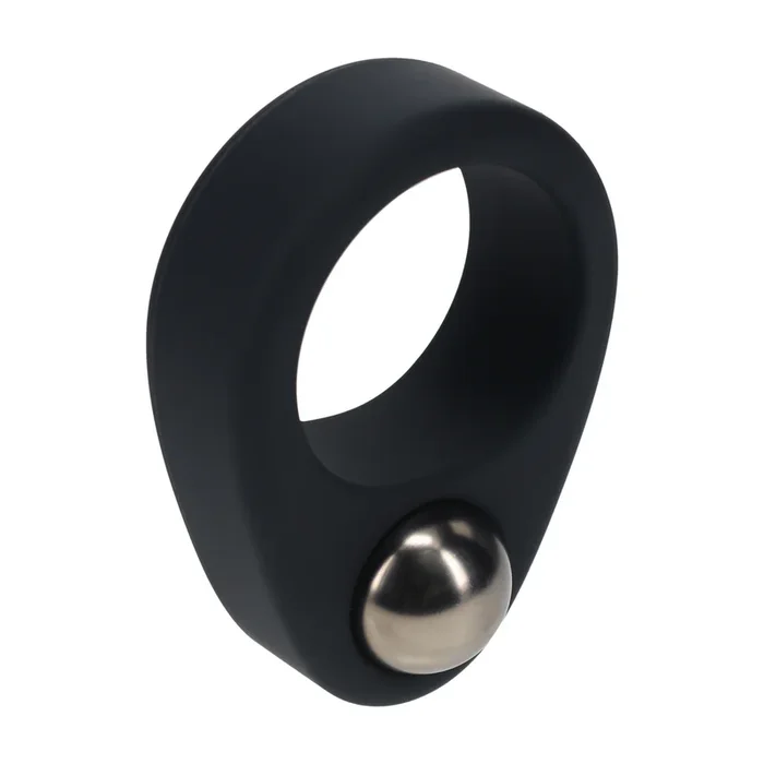Liquid Silicone Single Weighted Ball Cockring – Black
