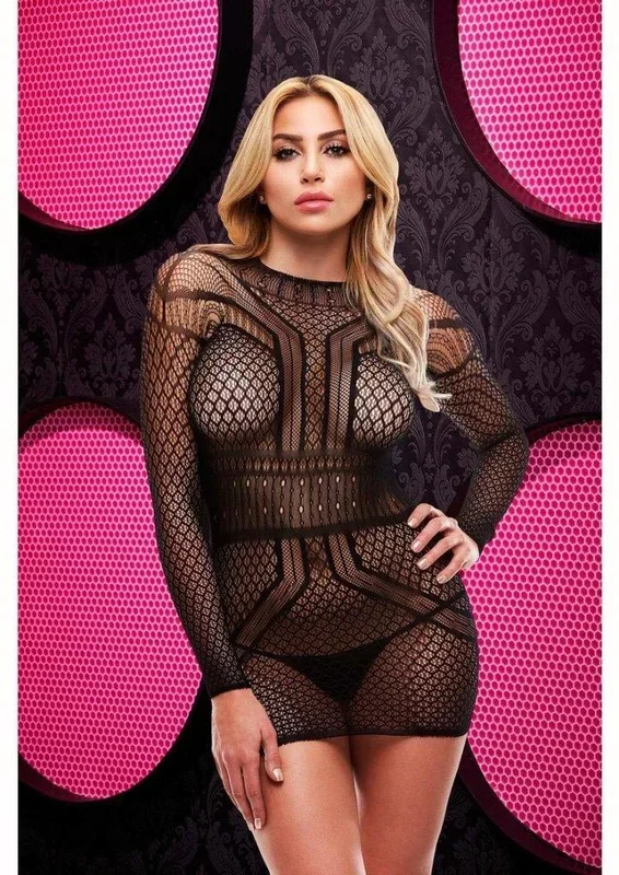 Long Sleeve Open Back Mini Dress