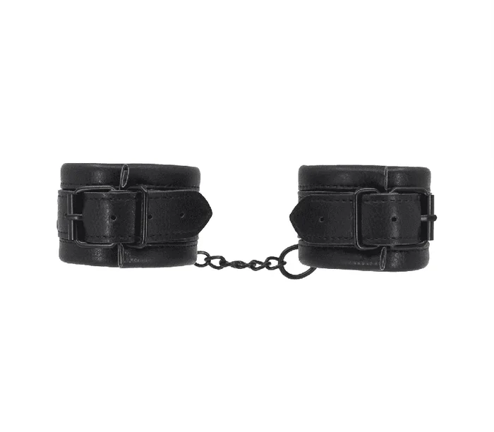 Love In Leather Soft, Padded Grain Effect Faux Leather Handcuffs