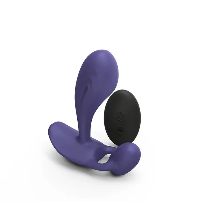 Love to Love Witty Rechargeable Remote-Controlled Silicone P & G Vibrator Midnight Indigo