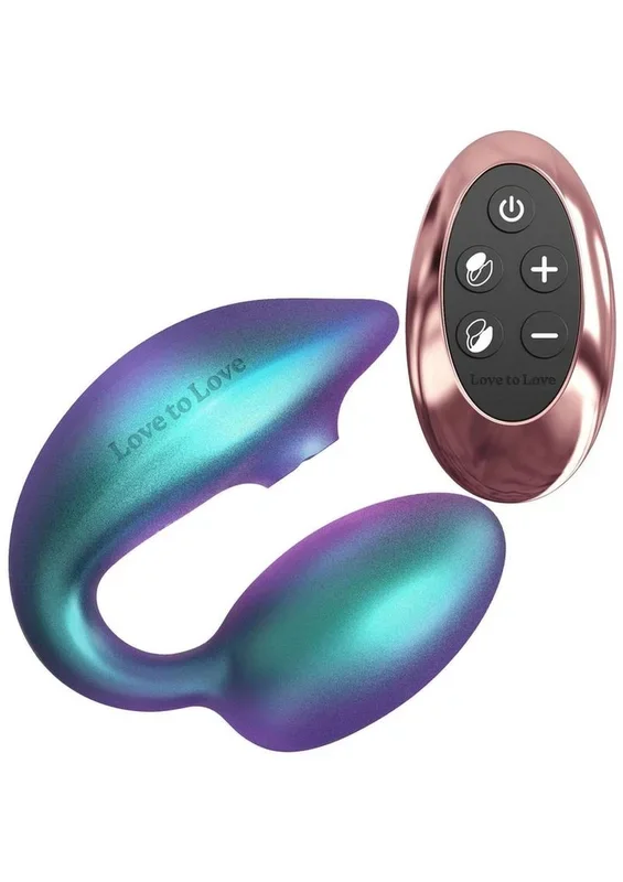 Love to Love Wonderlover Rechargeable Silicone Dual Vibrator with Remote – Iridescent