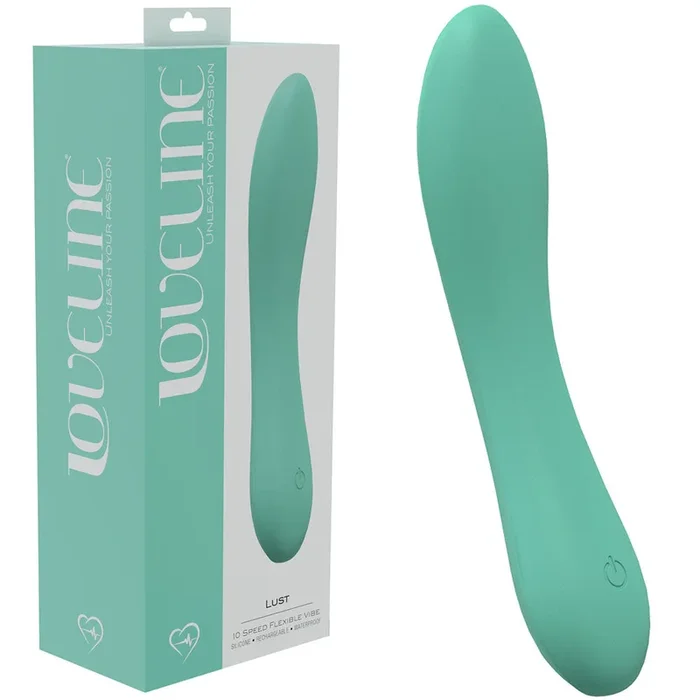 LOVELINE Lust 10 Speed Curved Flexible Vibrator – Green