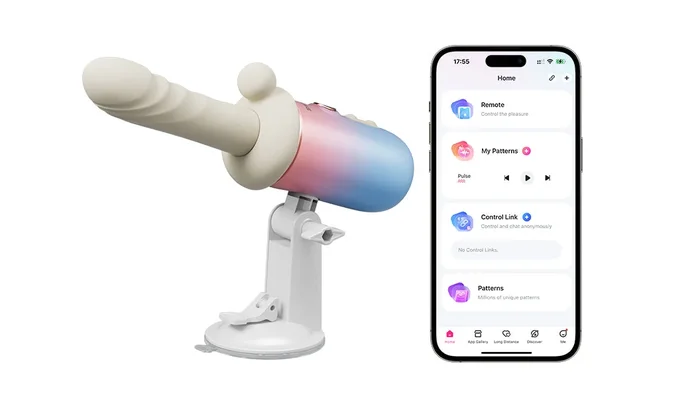 Lovense Spinel App-Controlled Portable Thrusting Vibrating & Heating Massage Gun Dildo