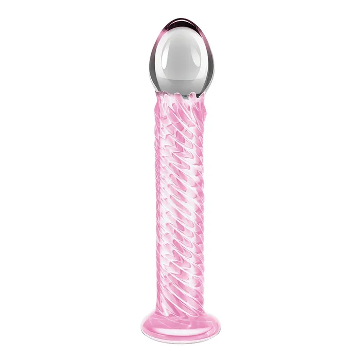 Lovetoy Glass Romance 7.5″ Spiral Ribbed G-Spot Dildo