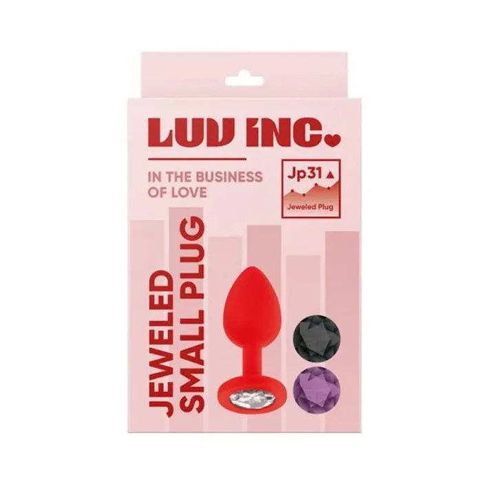 Luv Inc Jp31 Jeweled Small Plug With 3 Stones Red