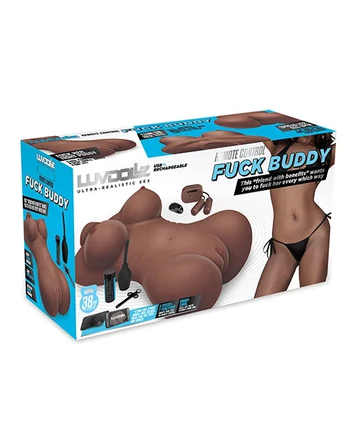 Luvdolz Remote Control Rechargeable Fuck Buddy w/Douche – Mocha