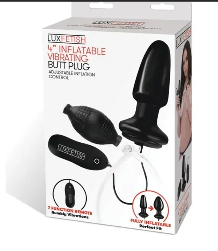 Lux Fetish 4″ Inflatable Vibrating Butt Plug