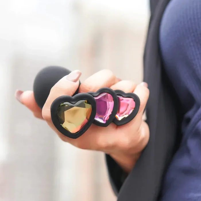 Luxe Bling Plugs Platinum-Cured Silicone Anal Training Kit – Black