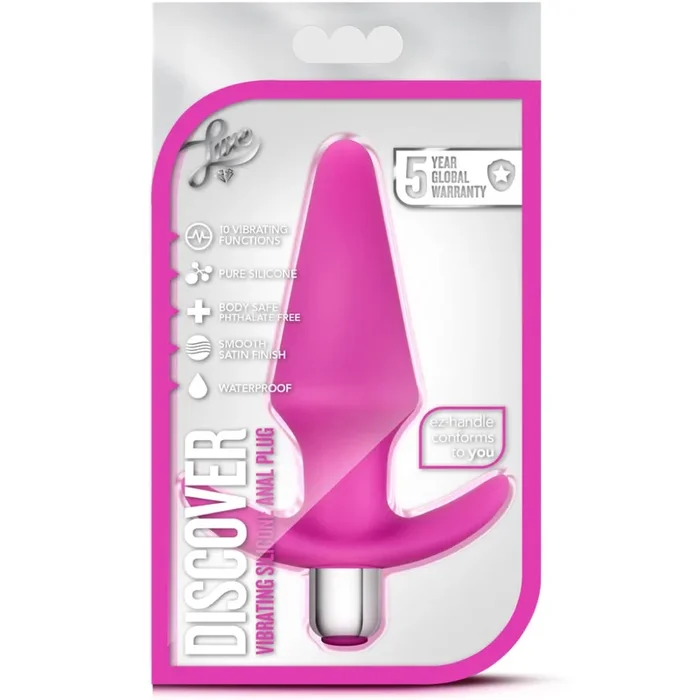 Luxe Discover Vibrating Platinum-Cured Silicone Anal Plug – Pink