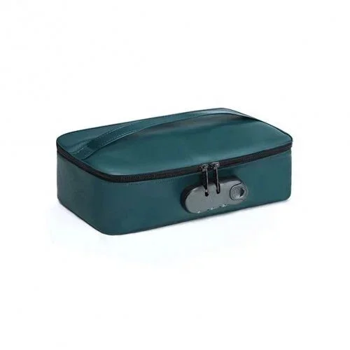 Luxe Discreet Vegan Leather Lockable Toy Storage Box by Dorcel in Green