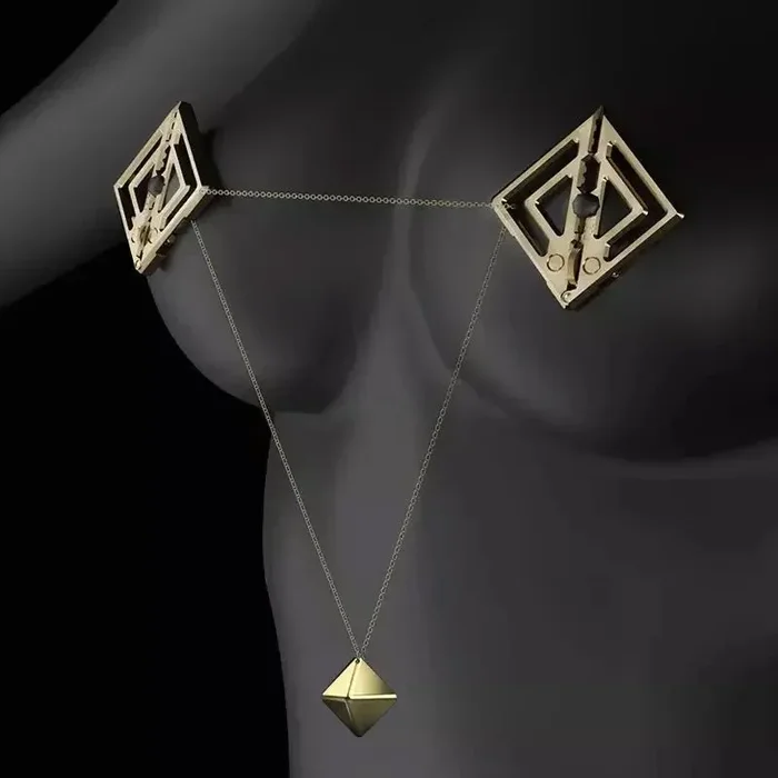 Luxury BDSM Adjustable Metal Nipple Clamps with Heavy Pendant