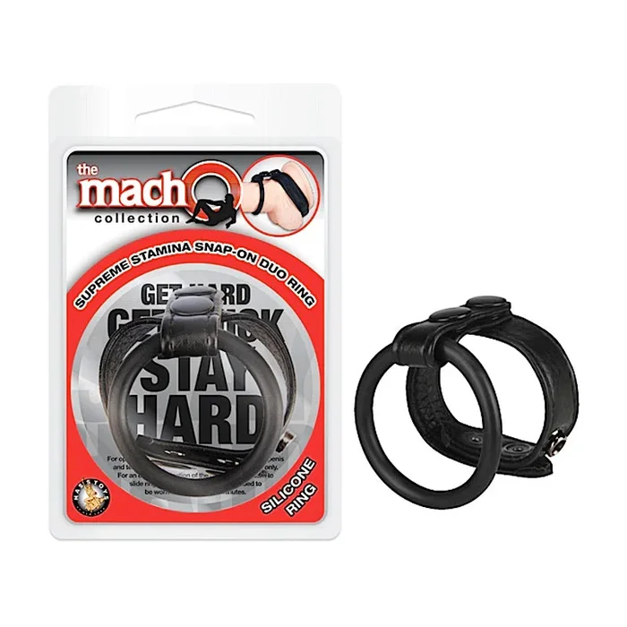 Macho Supreme Stamina Snap-On Duo Ring (Black)